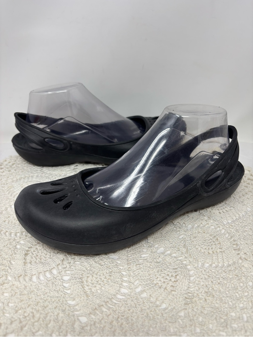 Crocs Kadee Black Flats Slip On Slingback Low Heel Women's 9 Casual Lightweight